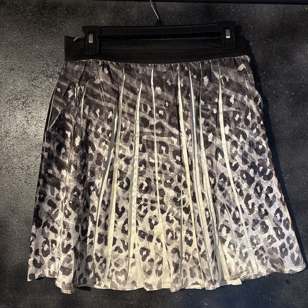 Moa Moa Pleated Animal Print Skirt Pockets Elastic Waist Sz Medium Party Summer